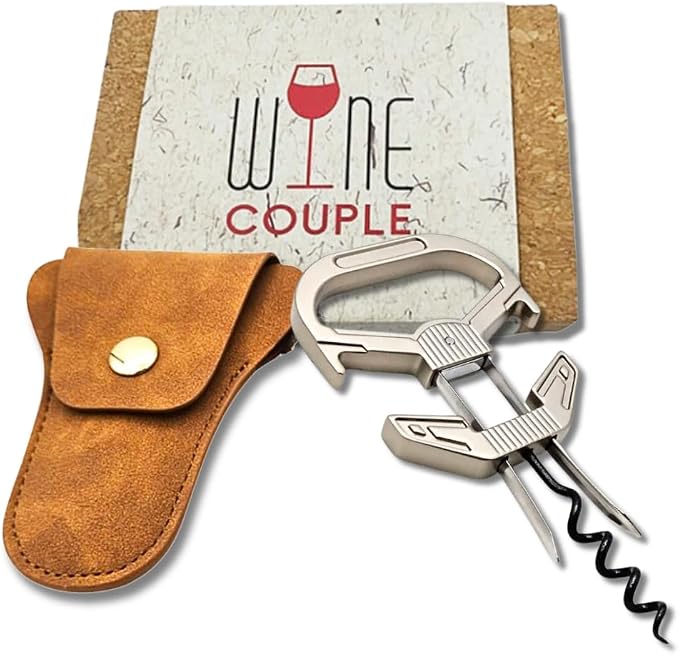 WINE COUPLE Ah So Wine Opener - Easy Vintage Cork Remover for Delicate Old Corks, Two Part Opener, Fragile Wine Bottle, Recognized by Sommeliers