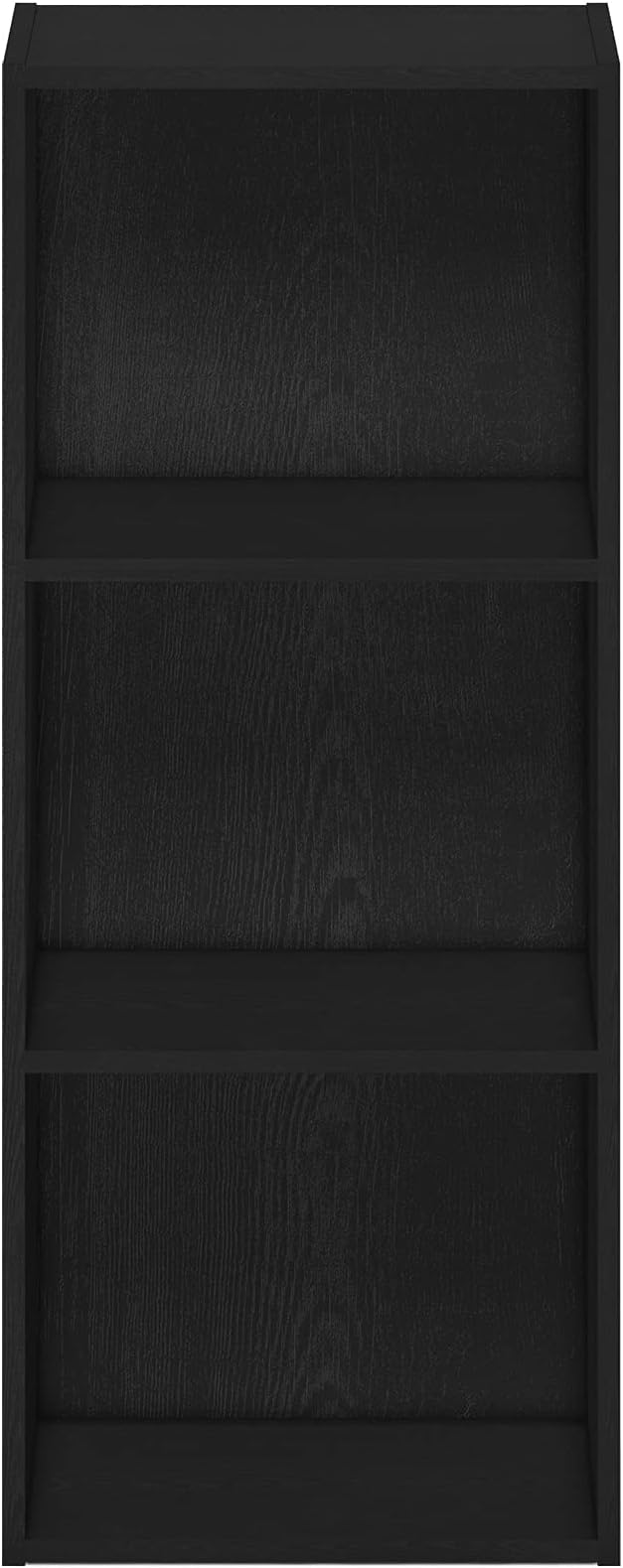 Furinno LUDER Book Shelf, 3-Cube Bookshelf, Bookcase with Open Shelves, 9.3 x 12 x 31.5, Easy Assembly, for Living Room, Bedroom, Home Office, Blackwood