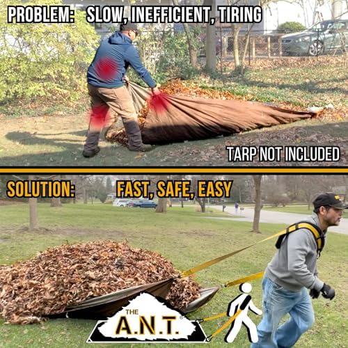 THE A.N.T. Tarp Tool - Heavy Duty Tarp Strap for Leaf and Yard Waste Compatible with Leaf Collector, Garden Tarps, Blower, Vacuum, Mulcher, Sweeper