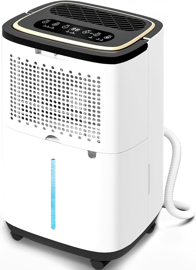3000 Sq. Ft. Dehumidifier for Basement, Update 30 Pint Quiet Dehumidifiers for Home with Drain Hose, Smart Humidity Control, 24H Timer & Child Lock, Ideal for Large Rooms, Bedroom, Garage