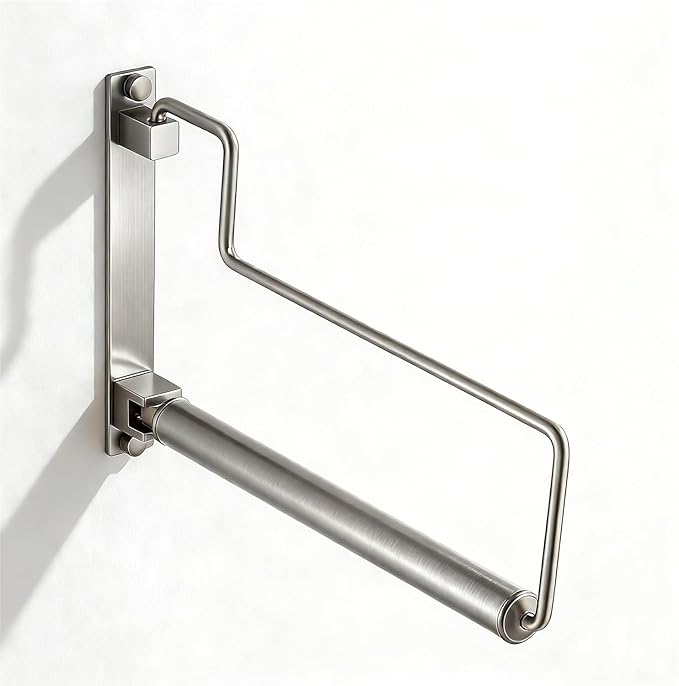 NEWRAIN Clothes Drying Rack, Laundry Racks for Drying Clothes, Wall Mounted Swing Arm Clothes Hanger for Laundry Room, Garage, Indoor & Outdoor Use,Brushed Nickel