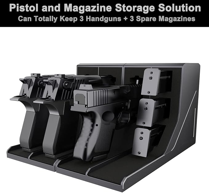 Pistol Rack Handgun Holder, Foam Protective Pistol Gun Magazine Stand Storage, Gun Safe Organizer Accessories