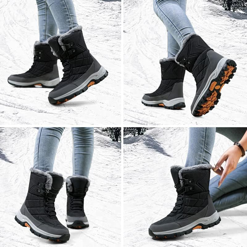 MIFAWA Womens Snow Boots Winter Boots for Women Fur Lined Waterproof Anti-Slip Backpacking Outdoor Ladies Walking Shoes