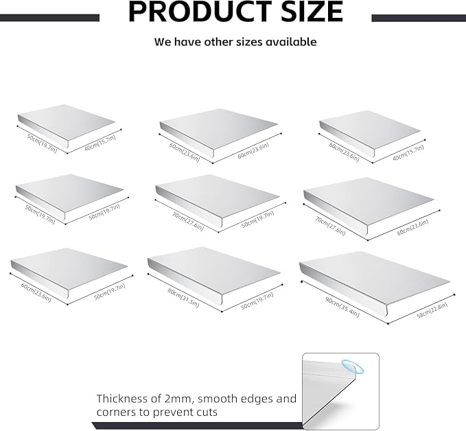 Stainless Steel Cutting Board, Kneading Board Baking Board, Countertop Chopping Boards for Meat, Fruits, Vegetables, and Bread, Easy To Clean (19.7"x15.8")