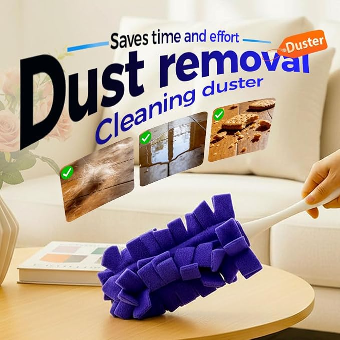 Duster Refills Reusable,2026 New 360° Fleece Duster Refills Set,Reusable Duster Pads Washable for Ceiling Fan Window Kitchen Floor Car (1, 5 Cloth+1 Handle)