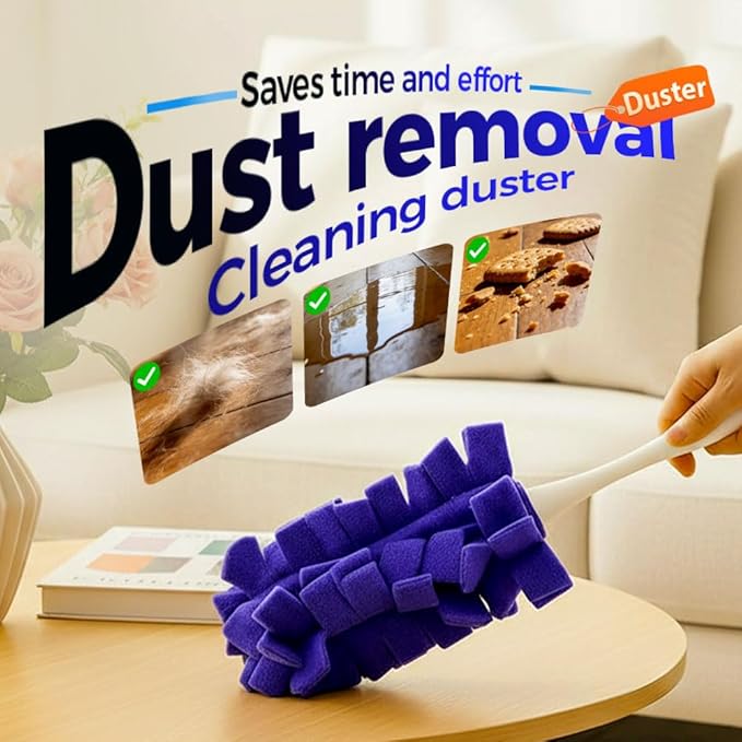 Duster Refills Reusable,2026 New 360° Fleece Duster Refills Set,Reusable Duster Pads Washable for Ceiling Fan Window Kitchen Floor Car (1, Purple)