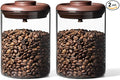 Glass Coffee Canister 900ml x 2 Jar, Airtight Food Storage Container with Pop Lid, Kitchen High Borosilicate Glass Contianers For Tea Coffee Bean Sugar