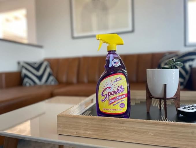 Sparkle Glass Cleaner Spray, Ammonia-Free Original Formula Glass Cleaner, Leaves No Streaks (33.8 Fl Oz, Pack of 3)