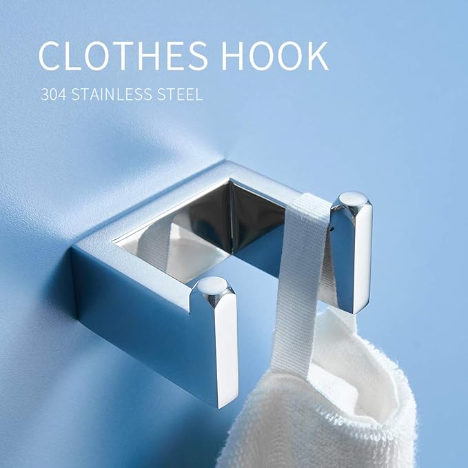 Fapully 4 Piece Bathroom Accessories Set Stainless Steel Wall Mounted,Chrome Polish Finished
