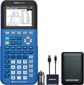 Texas Instruments TI-84 Plus CE Graphing Calculator, Bionic Blue | Color Screen, Built-in Apps, Included Software, Test-Permitted, for Math, Science and Finance | Signature Series Bundle