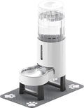 CZPET Elevated Dog Water Bowl Dispenser for Large Dogs (9.5L+Stand,White) | With Stainless Steel Bowl Gravity Waterer, Large Capacity and Drinking Area Noise-Free for Pets