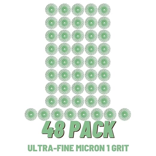 Dedeco Sunburst Radial Bristle Discs 48-Pack - 3/4" Curved - Light Green 14000 Grit (Ultra-Fine, 1 Micron) - Aluminum Oxide for Polishing & Finishing