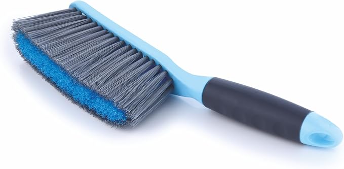 Dustpan with Multi-Purpose Dusting Brush, Dust Pan Set, Brust Set for Cleaning, Cleaning Combo Set, Portable & Easy to Store, Blue