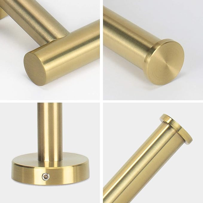 NearMoon Bathroom Toilet Paper Holder, Premium SUS304 Stainless Steel Rustproof Wall Mounted Toilet Roll Holder for Bathroom, Kitchen (2 Pack, Brushed Gold)