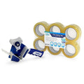 IDL Packaging Concord Packing Tape with Dispenser - 6 Rolls of 2" x 1.6 mil x 110 Yards, Clear Tape and T291 Tape Gun - Excellent Carton Sealing for Moving and Shipping