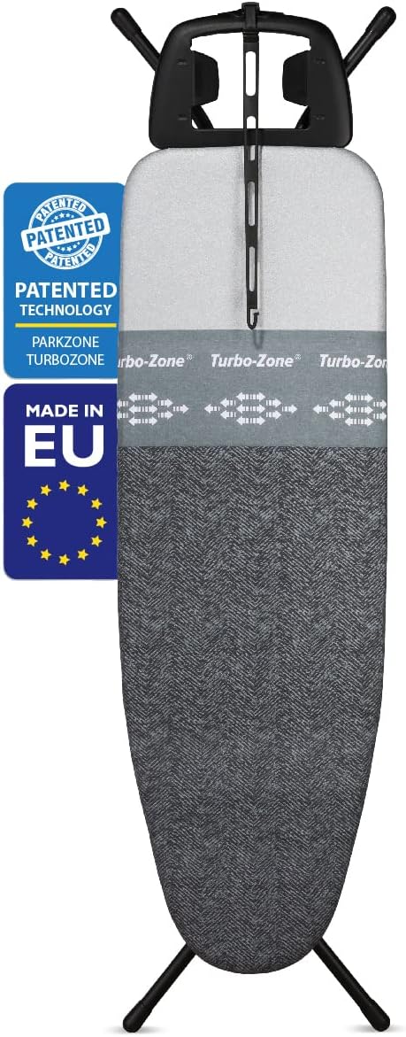 Bartnelli Heavy Duty Ironing Board 48x15 | Designed & Made in Europe with Patent Technology, Turbo & Park Zone