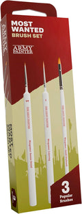 The Army Painter Most Wanted Brush Set, Black, Miniatures Paint Brush Set of 3 Wargamer Brushes: Small Drybrush, Layering & Insane Detail - Quality Detail Brush Set Handmade in Europe