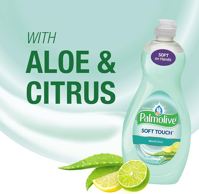 Palmolive Ultra Soft Touch Dish Soap, Aloe and Citrus - 20 Fluid Ounce (9 Pack)