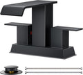 FORIOUS Square Waterfall Matte Black Bathroom Faucets 3 or 2 Hole for 4 Inch Centerset Sink with Metal Pop Up Drain and Hose, Double Handle Operation, Suitable for Vanity RV Restroom Remodel
