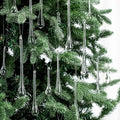 44 Pcs Crystal Glass Teardrop Christmas Ornaments, 4 Medium Size