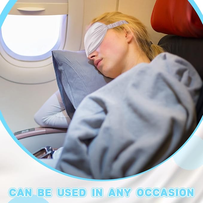Coume 16 Pieces Silk Sleep Mask Eye Coverings for Sleeping Smooth Soft Eye Covers Mask About 20 x 9.2 cm/ 7.87 x 3.62 Inch