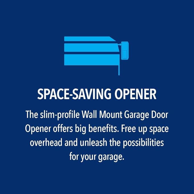 Chamberlain Smart Garage Door Opener - Wall Mounted - myQ Smartphone Controlled - Ultra Quiet Space Saving Direct Drive, Model RJO20, Black