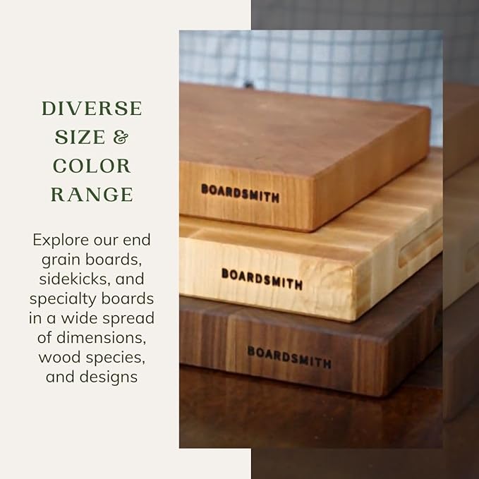 Maple End Grain Cutting Board - Premium End Grain Butcher Block Wood Cutting Board for Kitchen - Food-Safe, Non-Slip, Sustainably Sourced Maple Wood (Large)