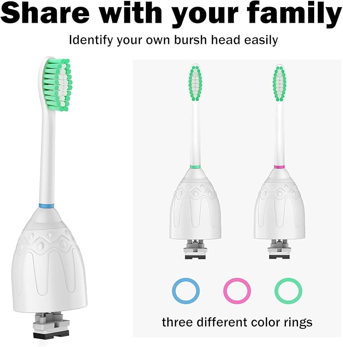 Toothbrush Heads for Philips Sonicare Replacement Brush Heads Medium Soft Dupont Bristles Electric Toothbrush Replacement Heads Fit E-Series Essence Xtreme Elite Advance and CleanCare, 6 Pack