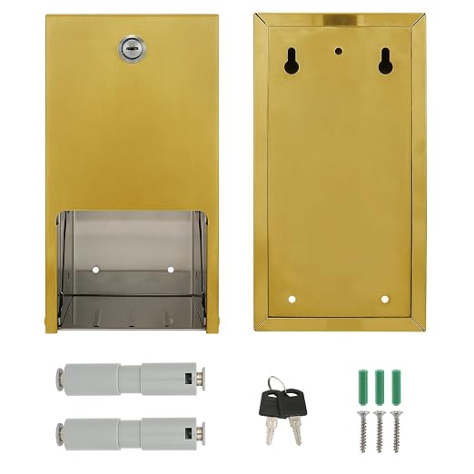 Stardrix Gold 2 Roll Stainless Steel Commercial Toilet Paper Dispenser, Heavy Duty Wall Mount Tissue Holder with Lock for Restroom/Bathroom