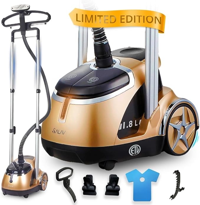 SALAV Garment Steamer with Foot Pedal Controls, 1hr Continuous Steam, 1500W