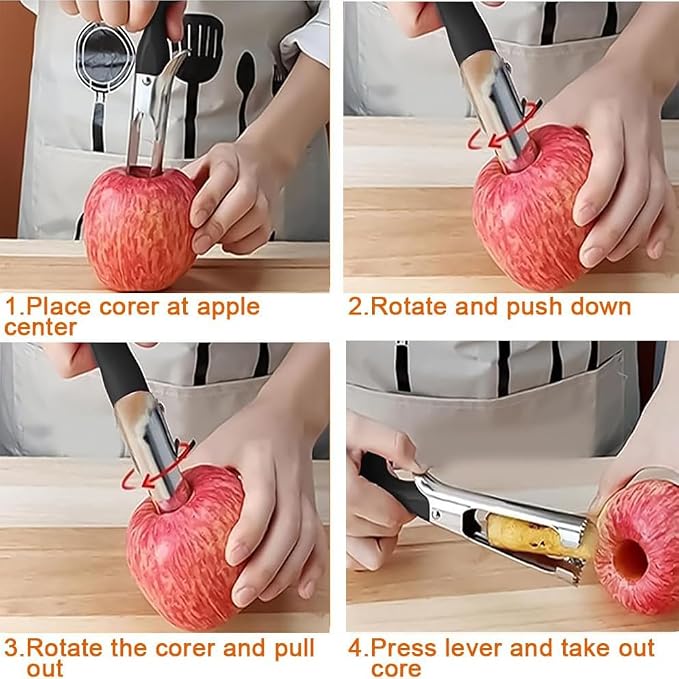 Electric Potato Peeler Automatic Potato Peeler Machine, Electric Peeler Fruits and Vegetables, Apple Peeling Machine for Kitchen [1 Adapter 2 Extra Blades] with Apple Corer (Black-B)