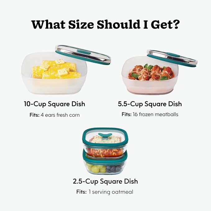 Anyday 2 Pack 2.5 Cup Microwavable Glass Lunch Containers (Black Sesame) | Glass Lids, Microwave Safe Lunch Bowls, Work, Food Storage, Bento Box Meal Prep Container