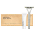 World Amenities Kraft Paper Shave Kit - Wheat Straw Dual Blade Safety Razor and Shave Cream Set (25 Pack)