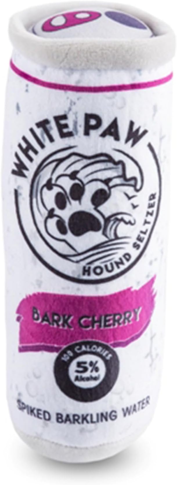 Haute Diggity Dog White Paw Bark Cherry, Plush Designer Dog Toys with Interactive Squeaker, Stimulating Pet Enrichment, Machine-Washable & Safe Materials for All Breeds, One Size