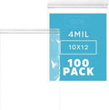10" x 12" Heavy-duty 1 Gallon Zip Bags - 200 Count - Clear Plastic Reclosable Zipper Baggies, 4 Mil Freezer Storage Poly Bags, for Packaging Food, Tools & Sharp Objects.