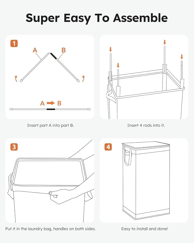 SOLEDI Laundry Hamper with Lid 100L Large & Tall Collapsible Laundry Basket, Clothes Hamper with Bag Removable Easy to Carry, Dirty Hampers for Bedroom, Bathroom, Dorm, College, Cement