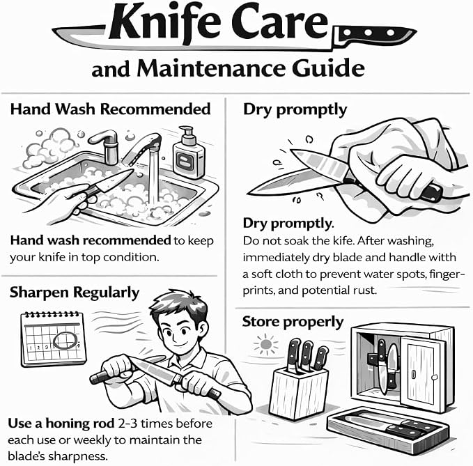 CAROTE 14-Piece Knife Set with Wood Block, Rust-Resistant, Cream | Razor-Sharp High Carbon Stainless Steel Knives, Long-Lasting Sharpness, Forged, Triple-Riveted Ergonomic Non-Slip Handles