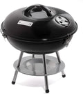 Cuisinart 14" Portable Charcoal Grill, Tabletop Outdoor Small Grill with Locking Lid and Dual Vents, Chrome Plated Travel Size BBQ Perfect for Camping, Tailgates, Cookouts, Black