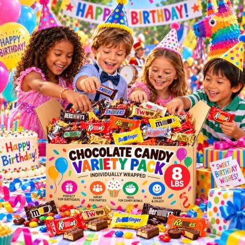 Halloween Chocolate Candy Variety Pack, 8 Lbs – Individually Wrapped Assorted Chocolate Candy for Trick or Treating, Halloween Parties, Candy Bowls, School, Office & Sharing