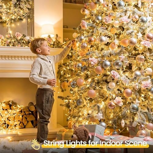 2 Pack 100 LED Battery Operated String Lights, 8 Modes Twinkle Fairy Lights