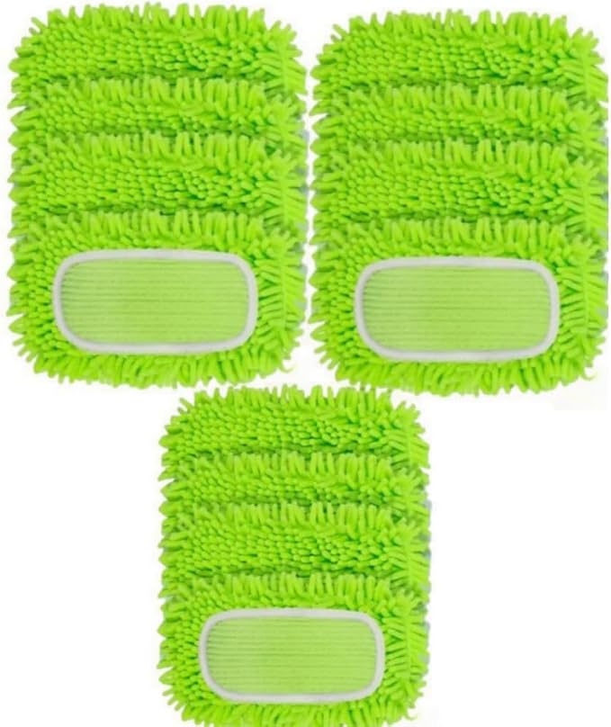 12Pcs Microfiber Mop Pads Compatible with Swiffer Sweeper 12 Pack Dry Sweeping Cloths & Wet Mopping Cloths Washable Wet Pads Refill for Mopping Floors