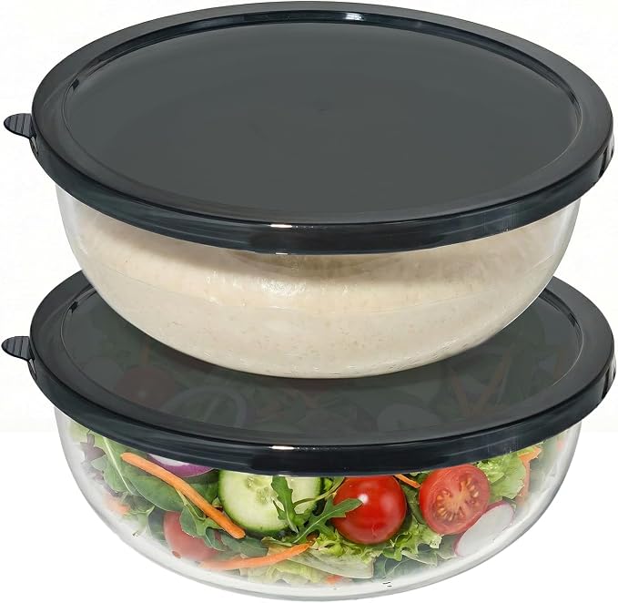 6.2QT Glass Sourdough Proofing Bowl with Lid, Large Mixing Bowl for Bread Dough Fermentation, Clear Borosilicate Glass Bowl for Baking, Salad, Meal Prep & Food Storage
