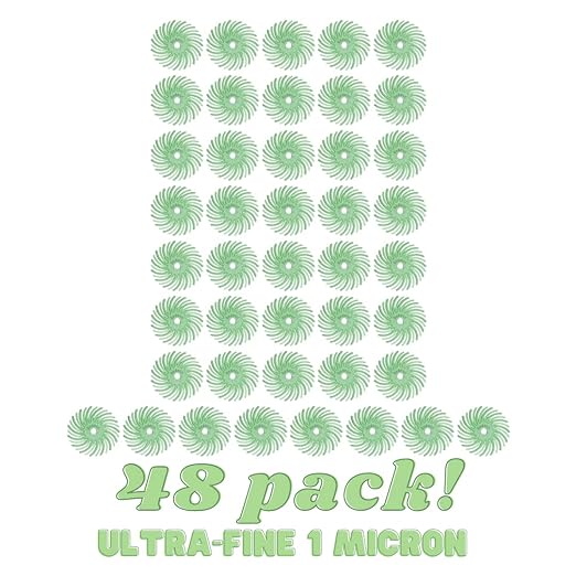 Dedeco Sunburst Radial Bristle Discs 48-Pack - 5/8" Curved - Light Green 14000 Grit (Ultra-Fine, 1 Micron) - Aluminum Oxide for Polishing & Finishing