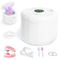 Ultrasonic Retainer Cleaner Machine, 45kHz Dental Cleaning Pod with Digital Timer for Dentures, Mouth Guards, Night Guards, Aligners, Toothbrush, Jewelry, Dental Appliances, 200ML Capacity