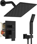 SR SUN RISE Shower Faucet - 8 Inch Shower System with Rain Shower Head and Handheld Spray - Shower Faucet Trim Repair Kits with Diverter Valve - All Metal Shower Set - Matte Black