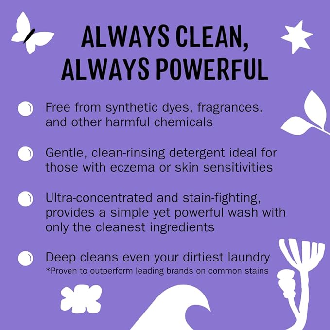 Molly's Suds Original Laundry Detergent Powder | Clean Laundry Detergent Powder for Sensitive Skin | Simple, Effective Ingredients, Stain Fighting | 120 Loads (Lavender)