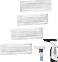 Microfiber Window Cleaning Refill Replacement - 4 Pack Reusable Pads, Compatible with Window Vacuum Squeegee Cordless, Multi-Purpose Scrubbing Tool Refill for Window Glass Cleaning Tools (White Cloth)