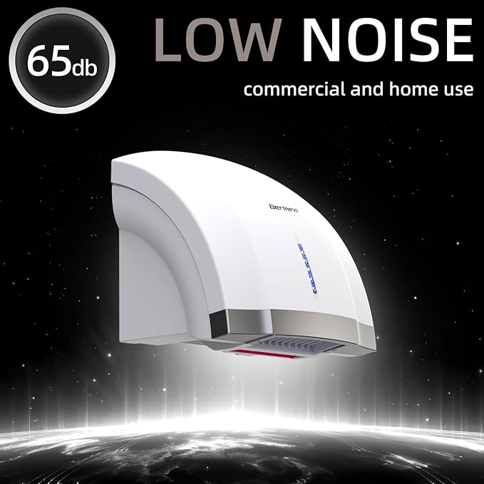 Commercial Hand Dryer Electric Compact Hand Dryer for Bathrooms Commercial 1800W High Speed Hand Dryer with Hot Cold Air and Noise Reduction 110V White