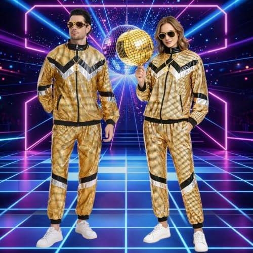 80s Outfits for Men Women,90s Tracksuit Retro Party