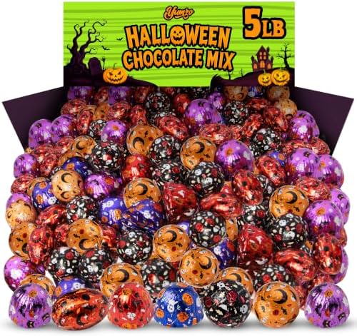 Halloween Chocolate Mix 5 lb Bag, Assorted Foil Wrapped Milk Chocolate